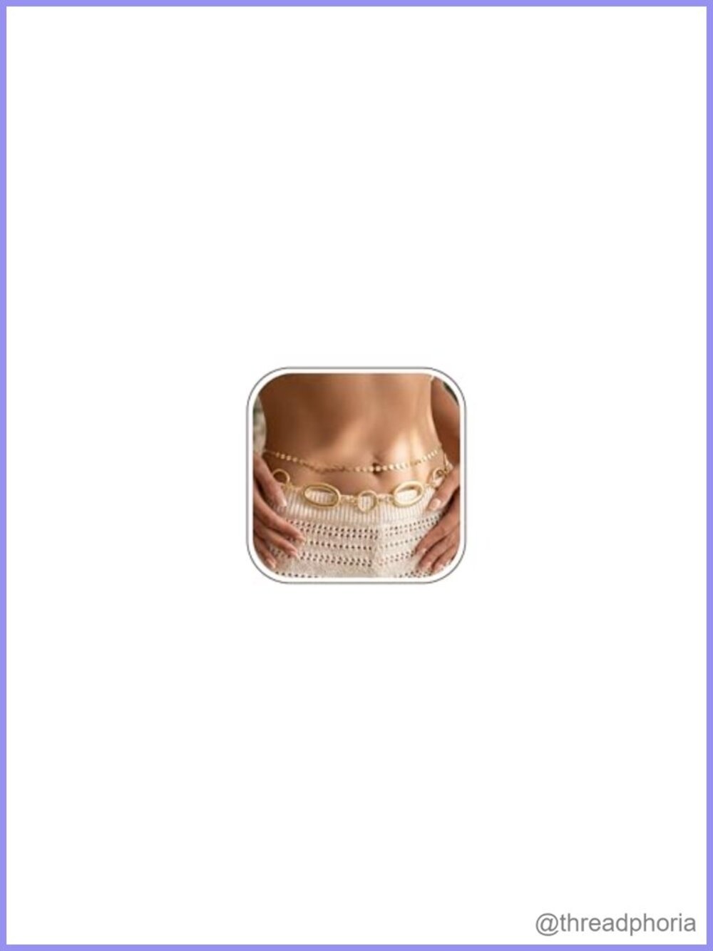 Gold Plated Layered Waist Chain Belt Set Adjustable Body Chain for Women